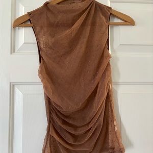 Sheer polkadot sleeveless blouse